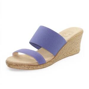 NEW CHARLESTON SHOE CO. women's backless cooper wedge in light blue